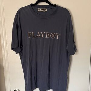 PLAYBOY Grayish Blue Short Sleeve Tee
